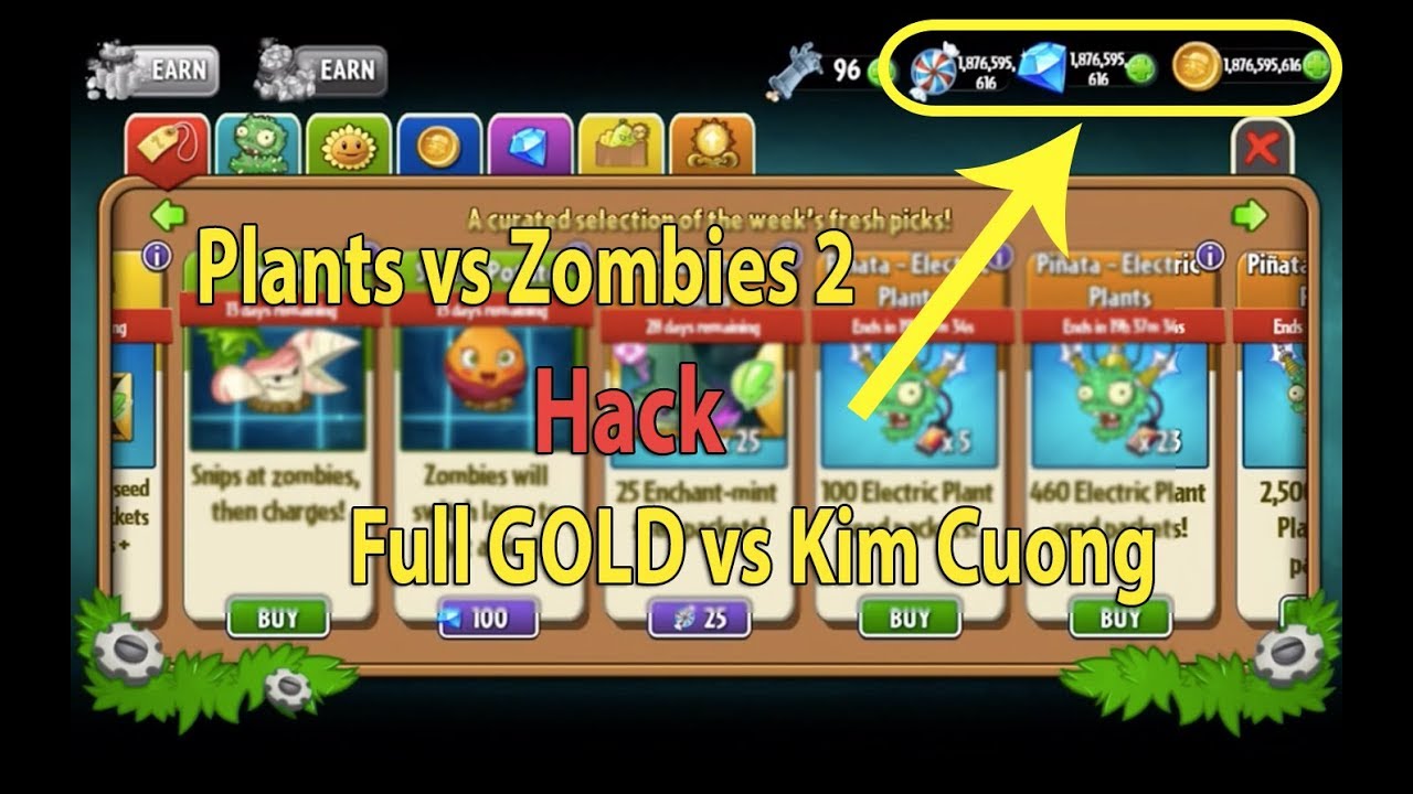 Plants vs Zombies 2 Hack full Gold và Kim cương cho iOS
